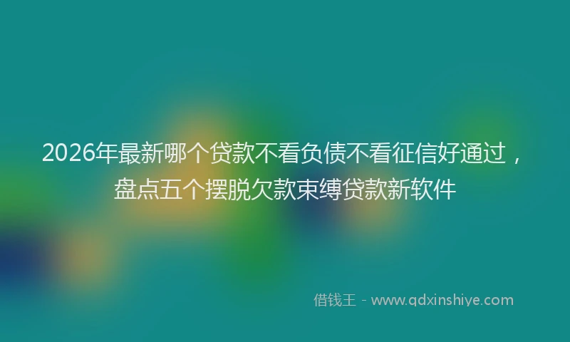 2026年最新哪个贷款不看负债不看征信好通过，盘点五个摆脱欠款束缚贷款新软件