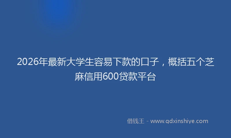 2026年最新大学生容易下款的口子,概括五个芝麻信用600贷款平台