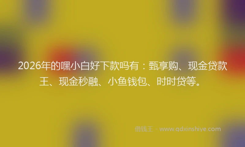 2026年的嘿小白好下款吗有：甄享购、现金贷款王、现金秒融、小鱼钱包、时时贷等。
