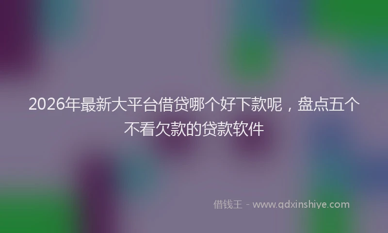 2026年最新大平台借贷哪个好下款呢,盘点五个不看欠款的贷款软件