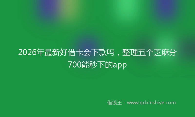 2026年最新好借卡会下款吗，整理五个芝麻分700能秒下的app
