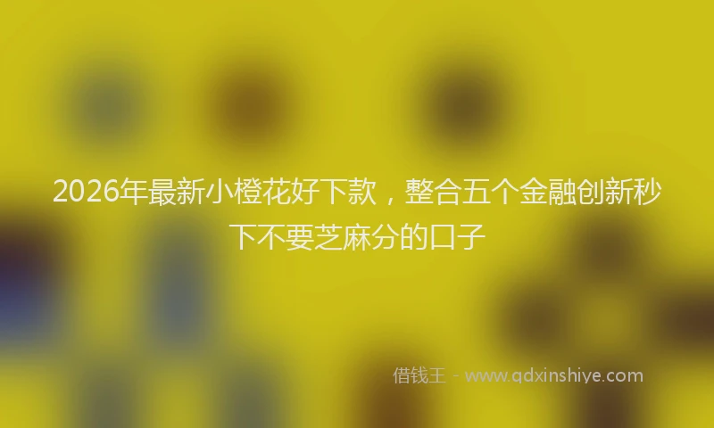 2026年最新小橙花好下款，整合五个金融创新秒下不要芝麻分的口子