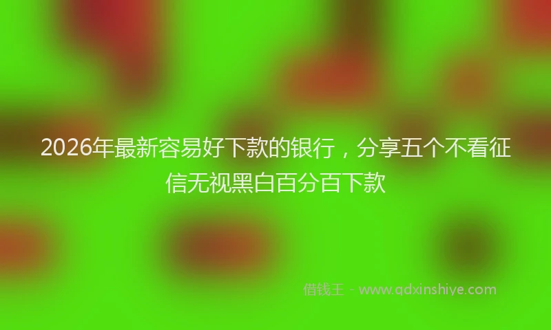 2026年最新容易好下款的银行，分享五个不看征信无视黑白百分百下款