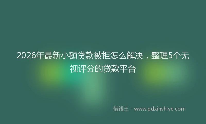 2026年最新小额贷款被拒怎么解决，整理5个无视评分的贷款平台