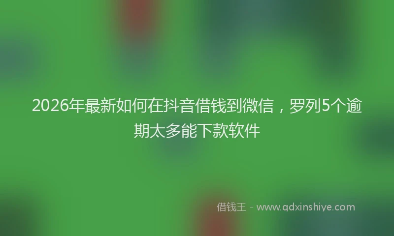 2026年最新如何在抖音借钱到微信，罗列5个逾期太多能下款软件