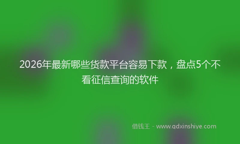 2026年最新哪些货款平台容易下款，盘点5个不看征信查询的软件