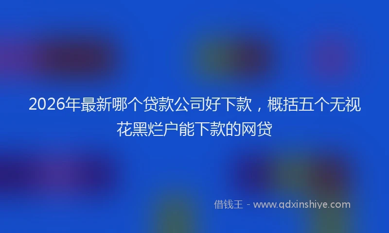 2026年最新哪个贷款公司好下款，概括五个无视花黑烂户能下款的网贷