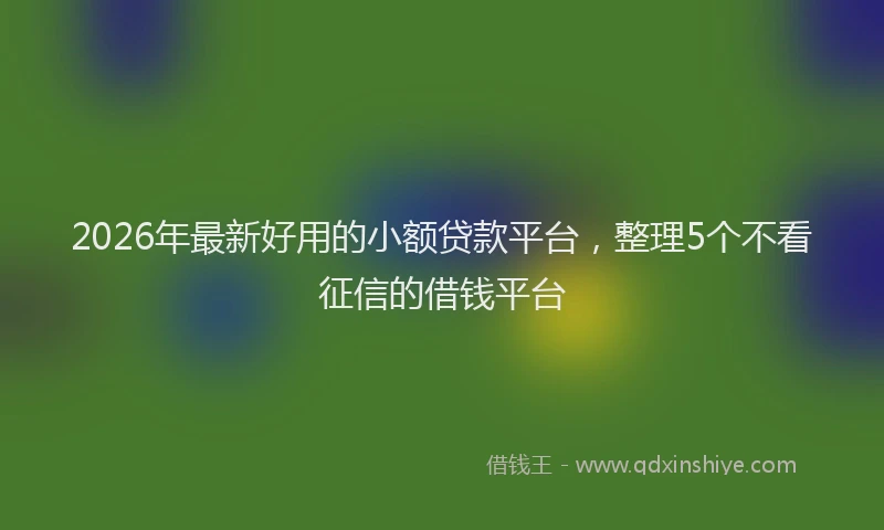2026年最新好用的小额贷款平台，整理5个不看征信的借钱平台