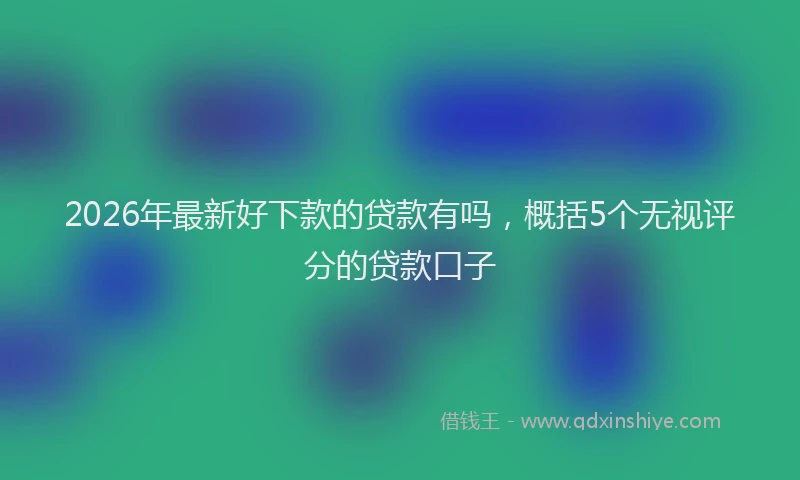 2026年最新好下款的贷款有吗，概括5个无视评分的贷款口子