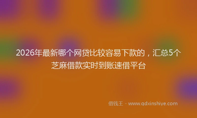 2026年最新哪个网贷比较容易下款的，汇总5个芝麻借款实时到账速借平台