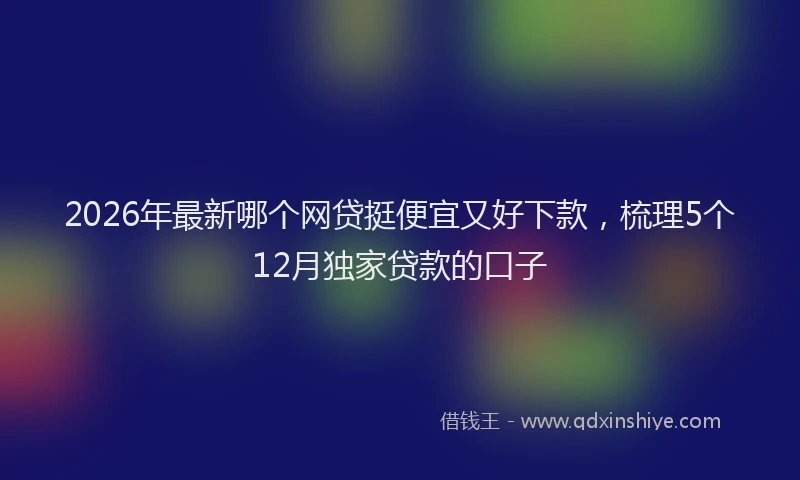 2026年最新哪个网贷挺便宜又好下款，梳理5个12月独家贷款的口子