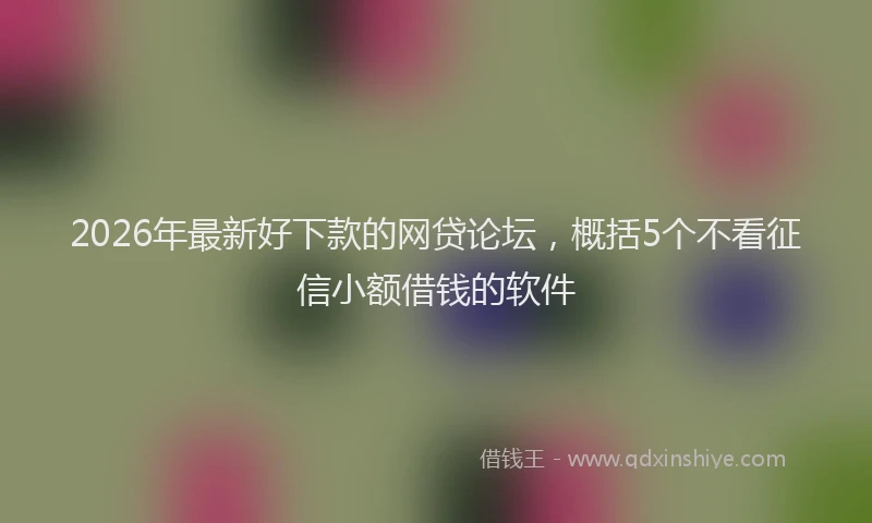 2026年最新好下款的网贷论坛，概括5个不看征信小额借钱的软件