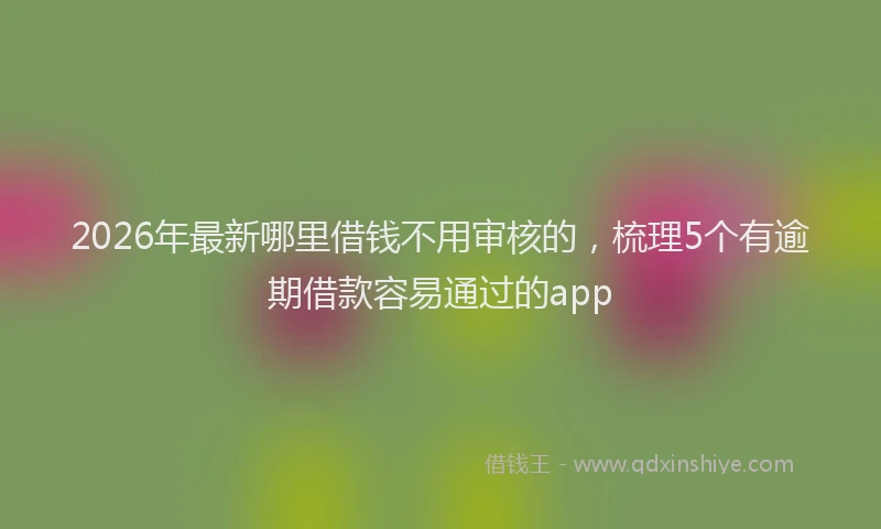 2026年最新哪里借钱不用审核的，梳理5个有逾期借款容易通过的app