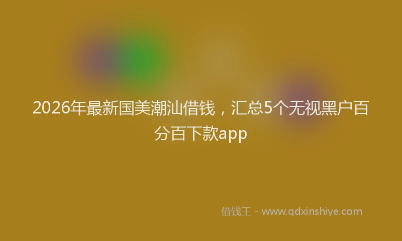 2026年最新国美潮汕借钱，汇总5个无视黑户百分百下款app