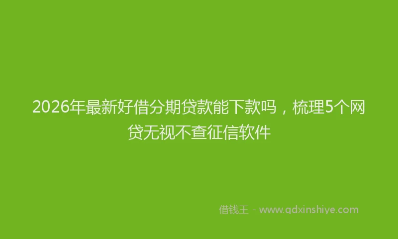2026年最新好借分期贷款能下款吗，梳理5个网贷无视不查征信软件
