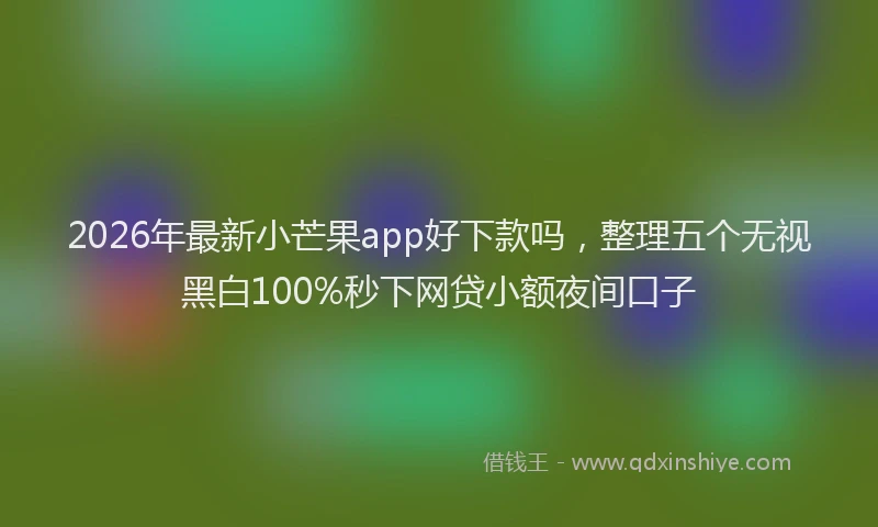 2026年最新小芒果app好下款吗，整理五个无视黑白100%秒下网贷小额夜间口子