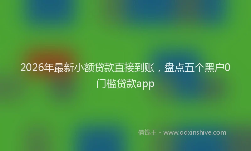 2026年最新小额贷款直接到账，盘点五个黑户0门槛贷款app