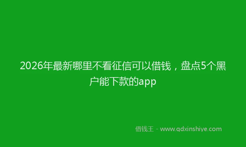 2026年最新哪里不看征信可以借钱，盘点5个黑户能下款的app