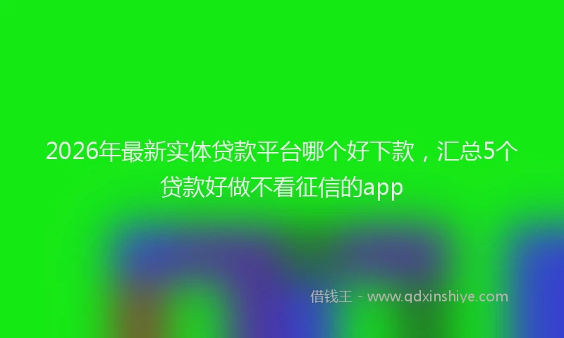 2026年最新实体贷款平台哪个好下款，汇总5个贷款好做不看征信的app