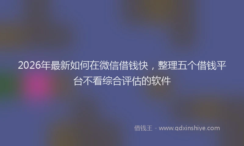 2026年最新如何在微信借钱快，整理五个借钱平台不看综合评估的软件
