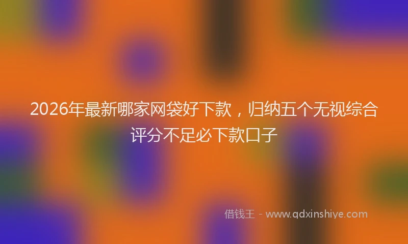 2026年最新哪家网袋好下款，归纳五个无视综合评分不足必下款口子