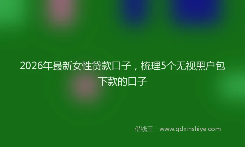 2026年最新女性贷款口子,梳理5个无视黑户包下款的口子
