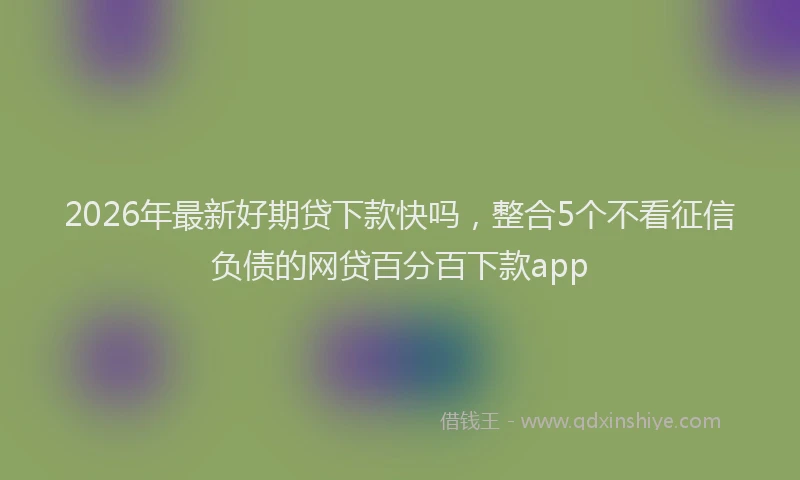 2026年最新好期贷下款快吗，整合5个不看征信负债的网贷百分百下款app