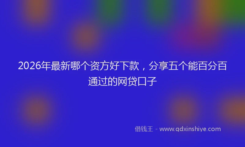 2026年最新哪个资方好下款，分享五个能百分百通过的网贷口子