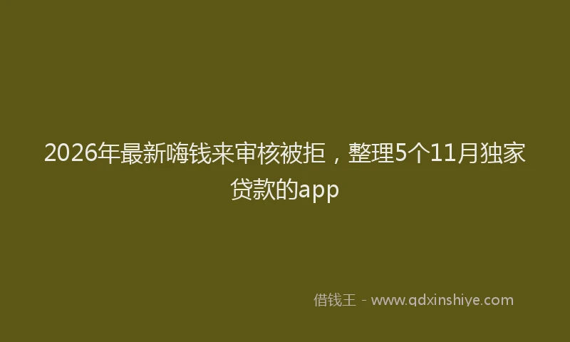 2026年最新嗨钱来审核被拒，整理5个11月独家贷款的app