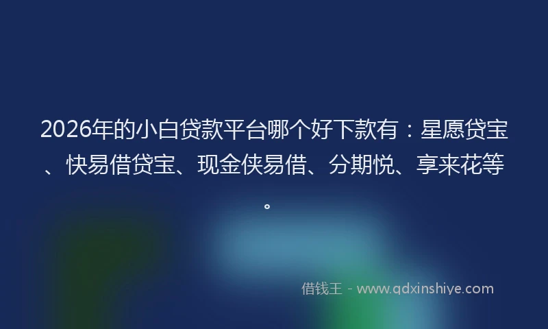 2026年的小白贷款平台哪个好下款有：星愿贷宝、快易借贷宝、现金侠易借、分期悦、享来花等。