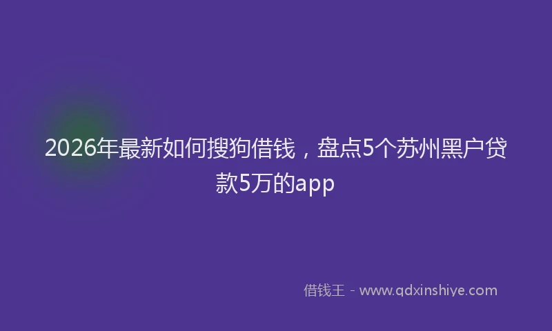 2026年最新如何搜狗借钱，盘点5个苏州黑户贷款5万的app