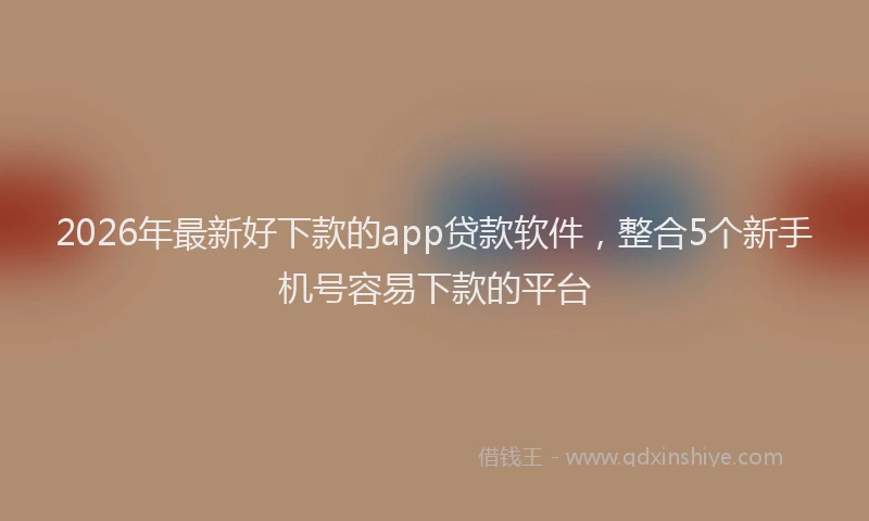 2026年最新好下款的app贷款软件，整合5个新手机号容易下款的平台