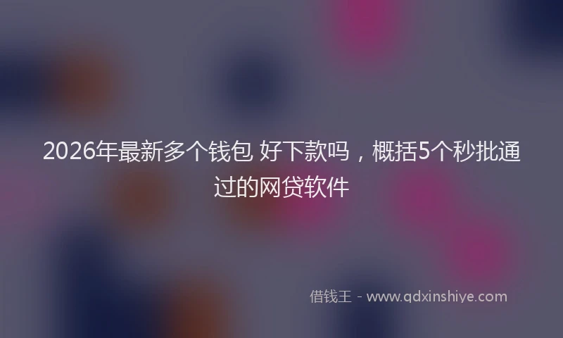 2026年最新多个钱包 好下款吗，概括5个秒批通过的网贷软件