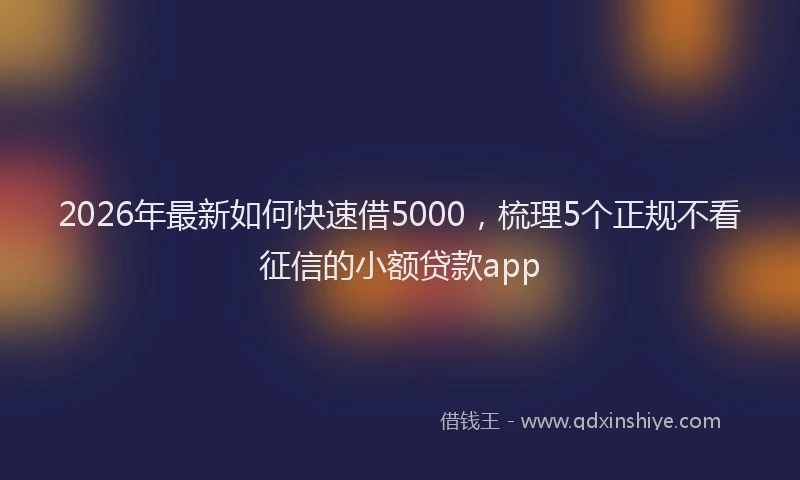 2026年最新如何快速借5000，梳理5个正规不看征信的小额贷款app