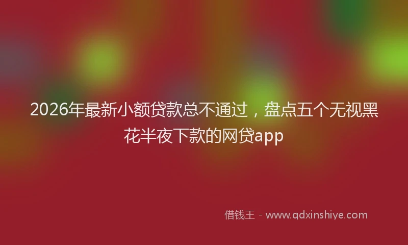 2026年最新小额贷款总不通过，盘点五个无视黑花半夜下款的网贷app