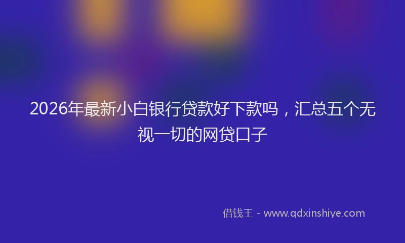 2026年最新小白银行贷款好下款吗，汇总五个无视一切的网贷口子