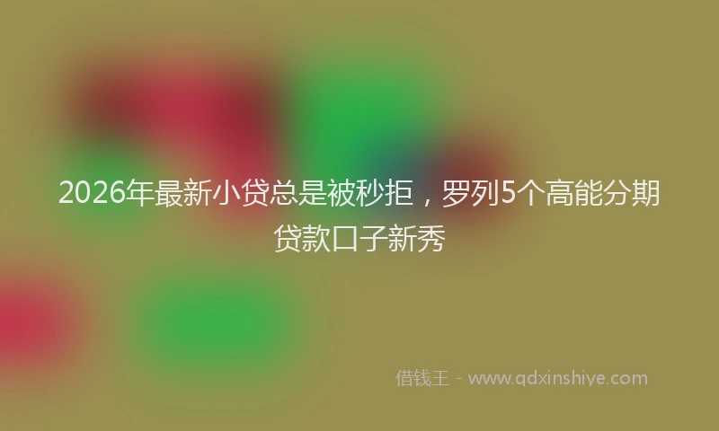 2026年最新小贷总是被秒拒，罗列5个高能分期贷款口子新秀
