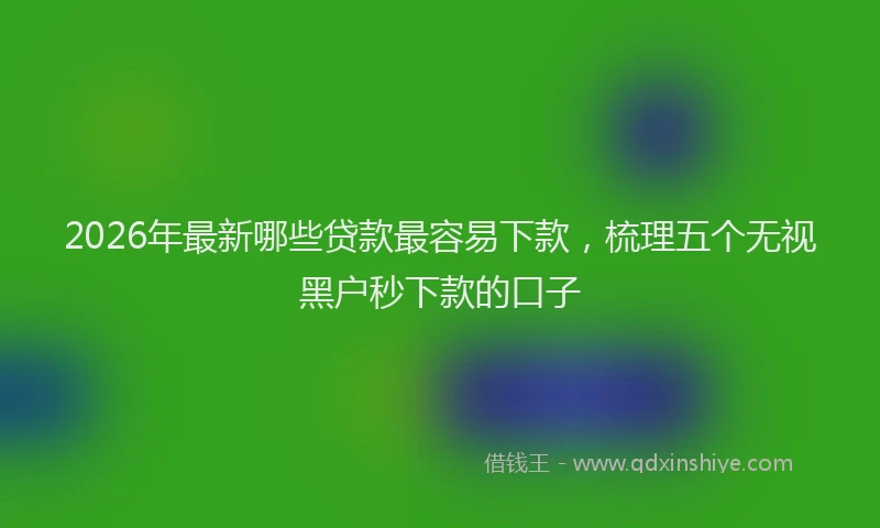 2026年最新哪些贷款最容易下款，梳理五个无视黑户秒下款的口子
