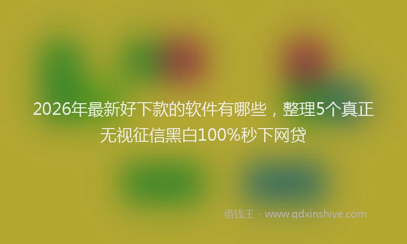 2026年最新好下款的软件有哪些，整理5个真正无视征信黑白100%秒下网贷