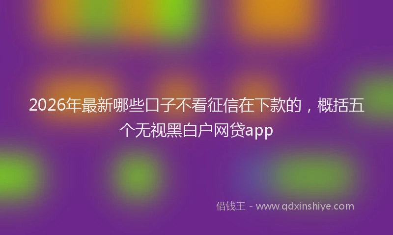 2026年最新哪些口子不看征信在下款的，概括五个无视黑白户网贷app