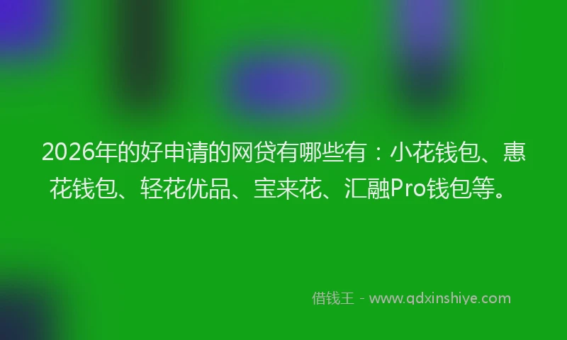 2026年的好申请的网贷有哪些有：小花钱包、惠花钱包、轻花优品、宝来花、汇融Pro钱包等。