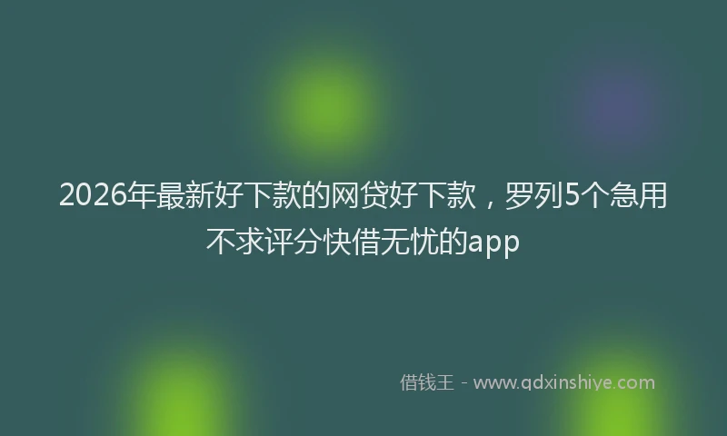 2026年最新好下款的网贷好下款，罗列5个急用不求评分快借无忧的app