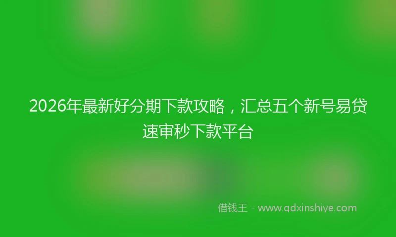2026年最新好分期下款攻略，汇总五个新号易贷速审秒下款平台