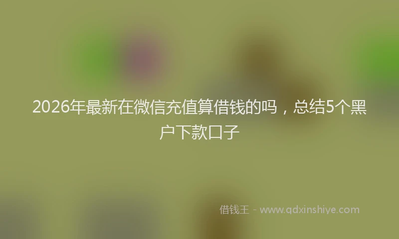 2026年最新在微信充值算借钱的吗,总结5个黑户下款口子