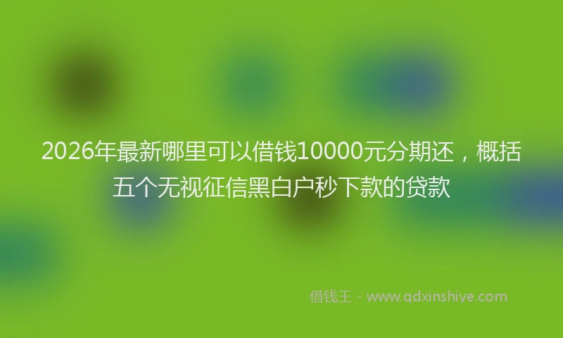 2026年最新哪里可以借钱10000元分期还,概括五个无视征信黑白户秒下款的贷款