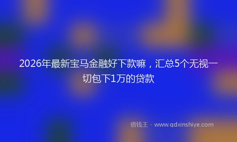 2026年最新宝马金融好下款嘛，汇总5个无视一切包下1万的贷款