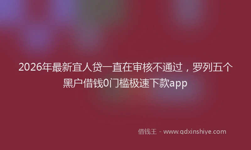 2026年最新宜人贷一直在审核不通过，罗列五个黑户借钱0门槛极速下款app