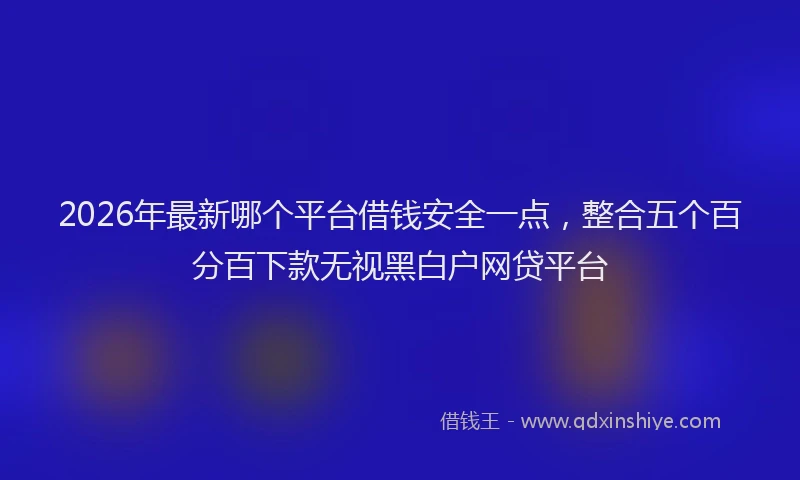 2026年最新哪个平台借钱安全一点，整合五个百分百下款无视黑白户网贷平台