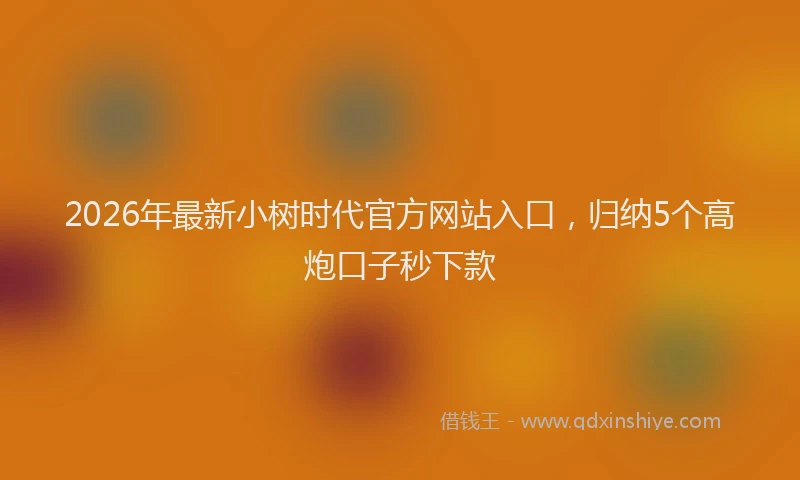 2026年最新小树时代官方网站入口，归纳5个高炮口子秒下款