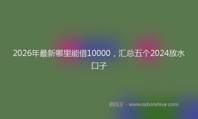2026年最新哪里能借10000,汇总五个2024放水口子